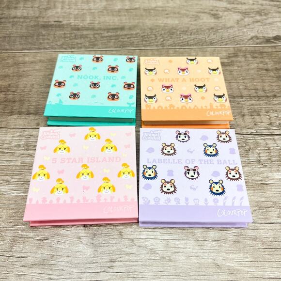 Animal Crossing Colourpop Eyeshadow Pallets 4 NWOB New Without Box Labelle Nook - Picture 1 of 8